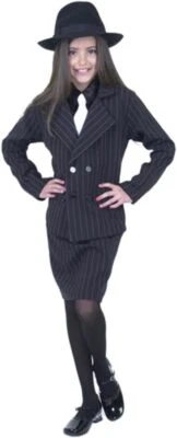 Gangster Moll Girl 20's Zoot Suit Fancy Dress Halloween Child Costume 2 COLORS - Image 1 of 2