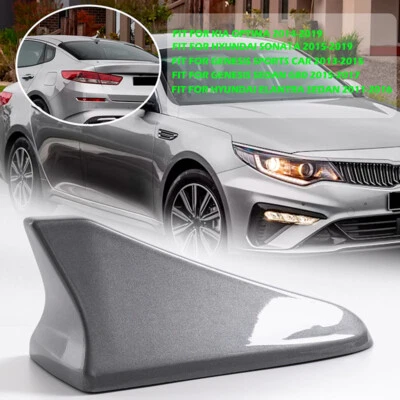 For 2015-2019 Hyundai Sonata-Elantra Ebony Silver Shark Fin Roof Antenna Cover - Image 1 of 4