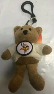 Minnesota Vikings NFL 5" Plush Bear Backpack Clip & Keychain - Picture 1 of 1
