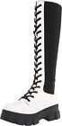 Circus By Sam Edelman Dinah White Chunky Heel Lace Up Knee High Combat Boots