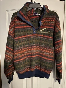 Vintage 90 s Aztec 1/4 Snap-T Synchilla Fleece Pullover Men size M Made in USA - Picture 1 of 3