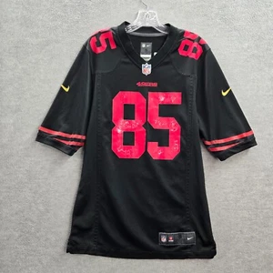 San Francisco 49ers Men Jersey Black Red Small Vernon Davis 85 Nike Swoosh Logo - Picture 1 of 12