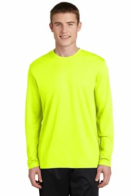 Sport-Tek Men's Dry-Fit RacerMesh Moisture Wicking Long Sleeve T-Shirt ST340LS - Image 1 of 3