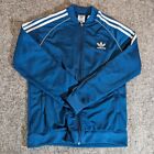 Adidas Sports Striped Jacket Youth Medium Blue Full Zip Up Soccer Sweatshirt  M