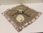 Douglas Baby Sloth Lovey Tan Satin Plaid Trim Security Blanket 15" EUC