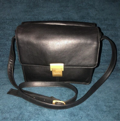 Vintage Black Tignanello Multi Pocket Crossbody Handbag Great For Travel - Image 1 of 4