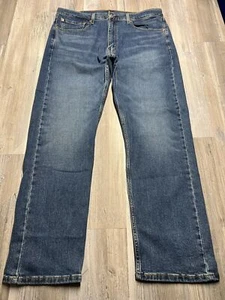 LEVI's 505 Jeans Men's 36x30 Regular Zip Fly Faded Whiskers Blue - Picture 1 of 2