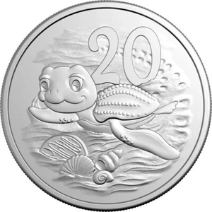 2025 Australian BABY set - Twenty cent 20c coin TURTLE Aussie Bubs RAM mint UNC - Foto 1 di 2