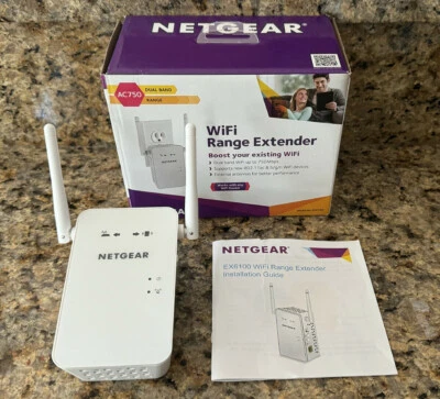 NETGEAR AAC750 WiFi Range Extender EX6100 Dual-band Wall-plug External Antenna - Image 1 of 4