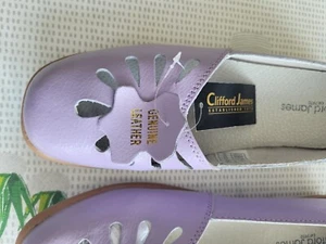 CLIFFORD JAMES Sandals LEATHER Ladies LILAC Womens Size 8 FULL SANDAL £8 FREEPOS
