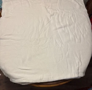 Lauren Ralph Lauren King Size Knit Blanket 100% Cotton White - Picture 1 of 5