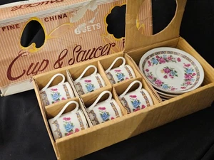 Complete 12PC Set - Fine China Mini Coffee Tea/Coffee/Espresso Dainty High Tea - Picture 1 of 9