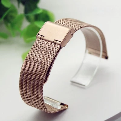 Correa de reloj delgada milanesa de acero inoxidable 12 14 16 18 20 22 mm liberación rápida Foto 1 de 4