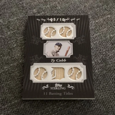 2008 Topps Sterling Moments Five Ty Cobb juego usado reliquia de murciélago #’d 05/10 SSP Foto 1 de 4