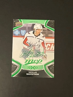Nicklas Backstrom Green Auto Script Parallel #119 - 2021-22 Upper Deck MVP - Image 1 of 2
