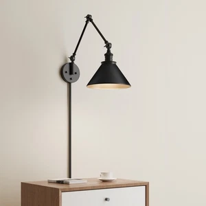 Matte Black One Light Swing Arm Wall Sconce from the Edward Collection - Picture 1 of 1