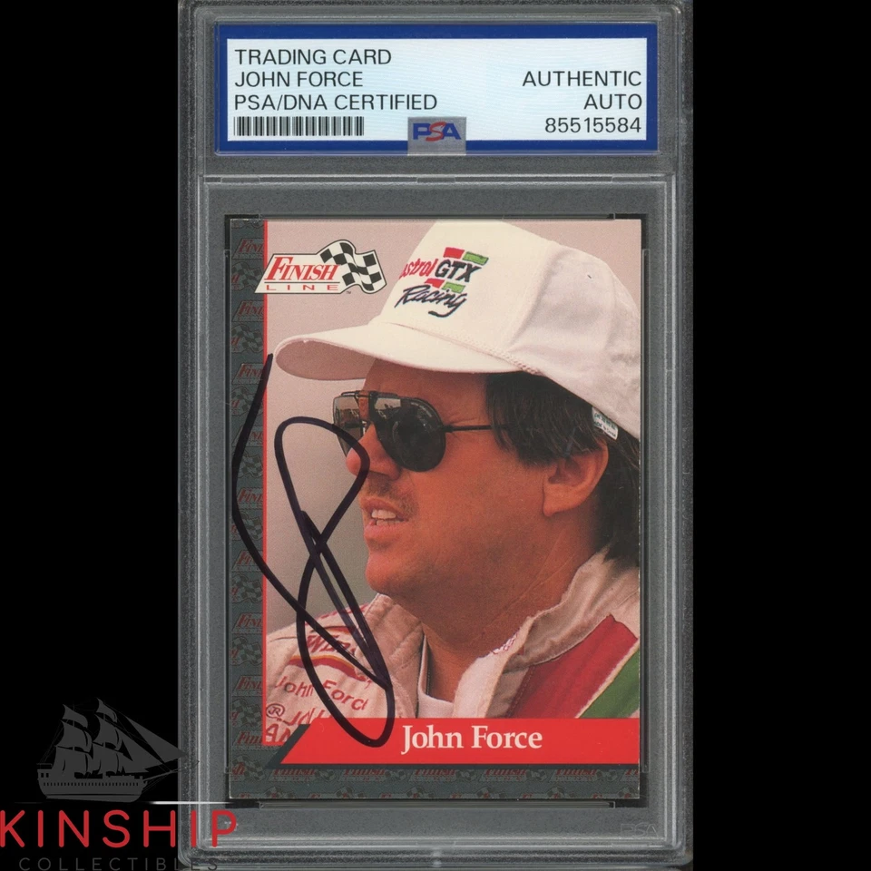 John Force signed 1993 Finish Line Card PSA DNA Slab BHRA Racing Auto C4612 - Image 1 of 1