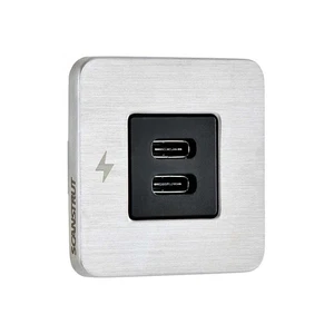 SCANSTRUT TILE - Dual USB-C charging socket with steel trim, for indoor and... - Photo 1 sur 5