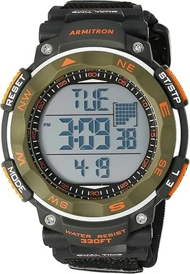 Armitron Sport Olive Green Neoprene Digital Chronograph Mens Watch - image 1 of 2