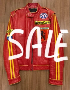 Dolce & Gabbana Vintage Red Leather Rider Jacket 1990s Italy Size 50 Used - Picture 1 of 24