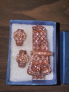New Rhinestone Buckle Bracelet with Buckle Earrings set - Picture 1 of 3