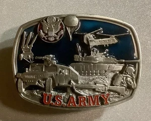 Fibbia per cintura in metallo bergamotto 1991 esercito americano vintage T-132 - Foto 1 di 5