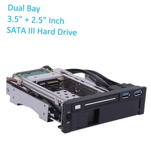 Dual Bay 3.5 + 2.5 Inch III Hard Drive HDD & SSD Tray Caddy Internal Mobile - Picture 1 of 10