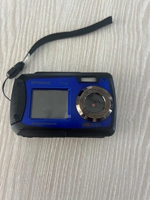 Polaroid iE090 Waterproof/Shockproof Digital Camera 18.0MP Blue/Black VGC - Image 1 of 4