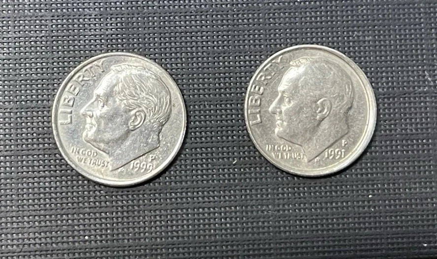 2 Roosevelt Dimes With Rim O C Error - Image 1 of 4