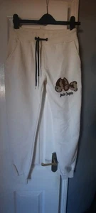 palm angels cream kill the bear sweatpants joggers size s fuzzy logo - Picture 1 of 9