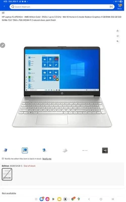 Portátil HP 15-ef1040nr_ 15,6 pulgadas_AMD Athlon Gold_315OU_4 GB RAM_256 GB SSD   Foto 1 de 4