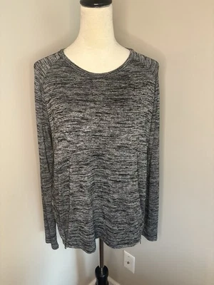 Top para mujer Rag & Bone Camden gris jaspeado detalle cremallera manga larga talla pequeña Foto 1 de 4