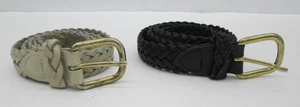 Lote de 2 Cinturones Argentina Capezio Mujer Cuero Genuino Trenzado M/L Blanco y Negro - Imagen 1 de 11