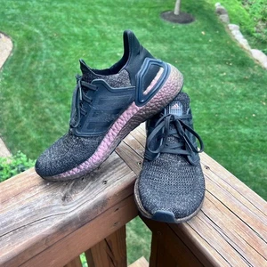 ADIDAS Women's Ultraboost 20 Running Sneaker Black Signal Pink Size 8.5 - Picture 1 of 8