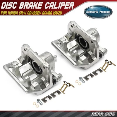 Pair Rear Brake Calipers w/ Bracket for Honda CR-V Odyssey Acura RL Isuzu Oasis - Image 1 of 4