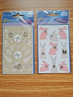 Vintage Hasen Glitzer Ostereier Ostern Sticker Aufkleber, 90er Jahre, Z Design - Bild 1 von 4