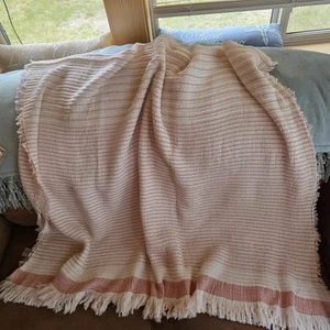 Member's Mark 100 % Baumwolle Koralle & Creme Große Decke 74"×48"  - Bild 1 von 8