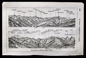 XX Sec.Antica Topogr=PANORAMA MATREI-KALSER THÖRL TRENTINO 1900,In Passepartout - Bild 1 von 1