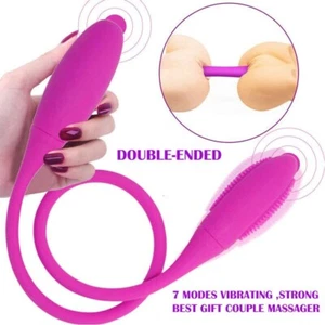 Double Ended Strap On Dildo Strapless Vibrating G-Spot Women Lesbian Sex Toys US - Picture 1 of 11