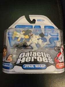 Star Wars 2004 Hasbro Galactic Heroes Padme Amidala and Clone Trooper NEW LOOSE - Picture 1 of 6