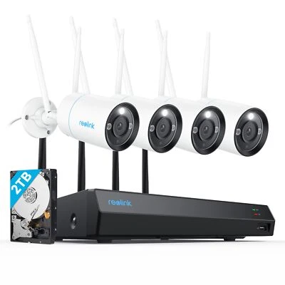 Reolink 4K WiFi Security Camera Outdoor Kit 4x8MP Wi-Fi 6 Camera 12CH 2TB HDD - Image 1 of 4