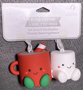 Hallmark 2022 Better Together Hot Cocoa Marshmallow Magnetic Christmas Ornaments - Bild 1 von 7