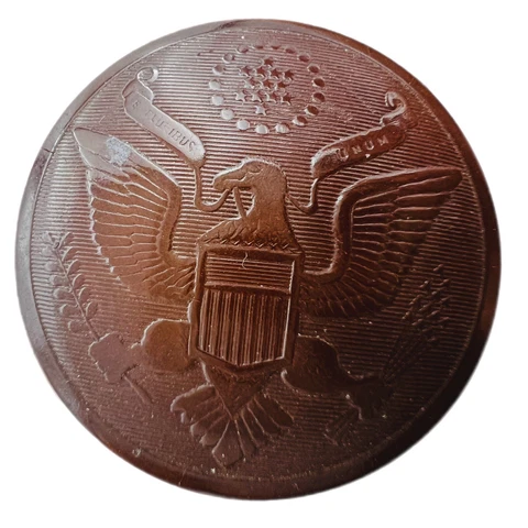 American USA Bakelite 1" Military Uniform Button Women's Army Corps WAC Eagle Cover