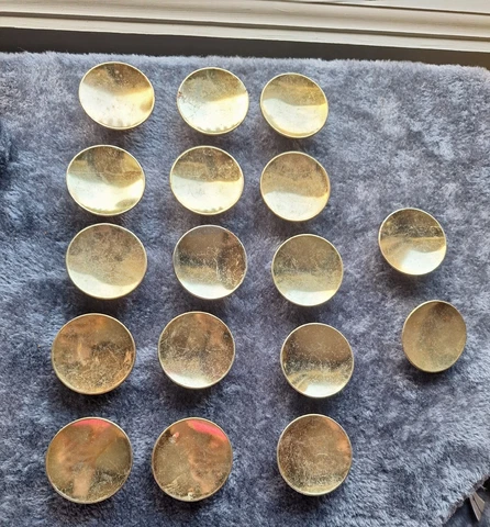 17 Vintage Gold Finish 1 3/4” ROUND CABINET DOOR DRAWER KNOBS PULLS Cover