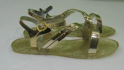 Bambú Nuevo Damas Dorado Verano Playa Retro Jaleas Jalea Sandalia MUJERES Talla 8 Foto 1 de 4