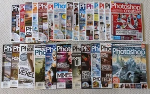 Large Lot of 26 PHOTOSHOP CREATIVE & ADVANCED PHOTOSHOP magazines - Picture 1 of 1