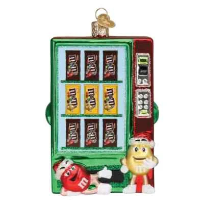 Old World Christmas M&M'S VENDING MACHINE (32607) Glass Ornament w/OWC Box