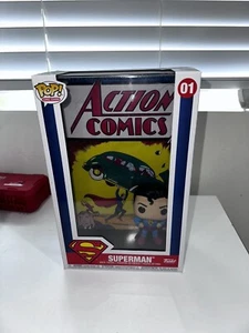 Funko Pop! Superman Classic Comic Cover Figure #01 Action Comics Protective Box - Picture 1 of 6
