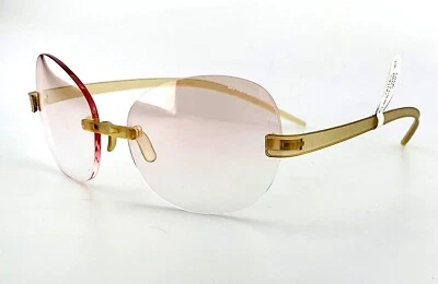 Vintage BÁSICO: Gafas de sol mod. 0108 Sin Borde Marrón Rosa Transparente Hecho en Suiza Nuevo de Lote Antiguo Foto 1 de 4