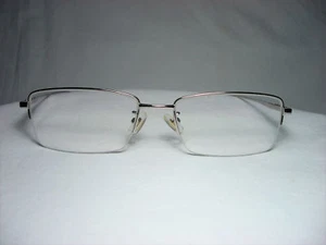 Excellant Platinum plated Titanium square half rim eyeglasses frames vintage - Picture 1 of 8